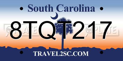 8TQT217 South Carolina License Plate