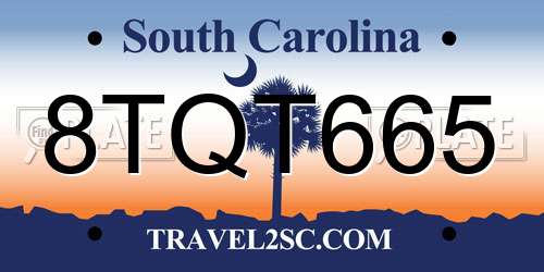 8TQT665 South Carolina License Plate