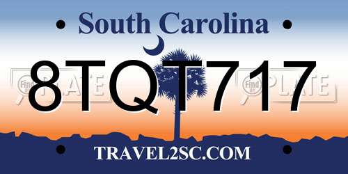 8TQT717 South Carolina License Plate