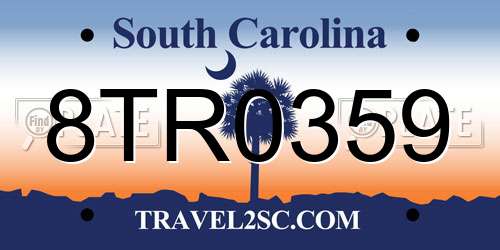 8TR0359 South Carolina License Plate