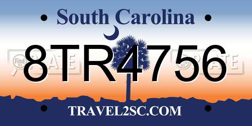 8TR4756 South Carolina License Plate