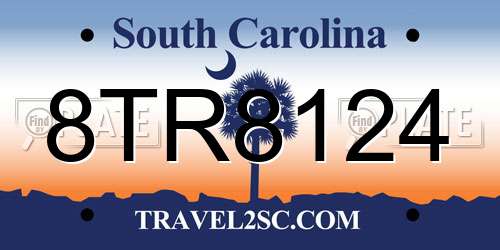 8TR8124 South Carolina License Plate