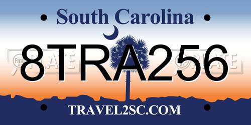 8TRA256 South Carolina License Plate