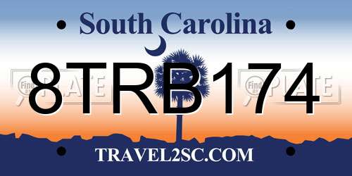 8TRB174 South Carolina License Plate