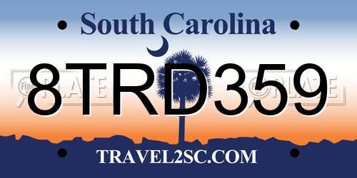 8TRD359 South Carolina License Plate
