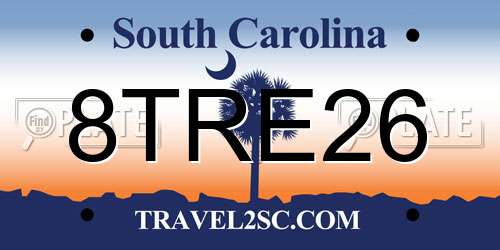 8TRE26 South Carolina License Plate