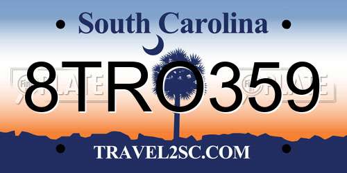 8TRO359 South Carolina License Plate
