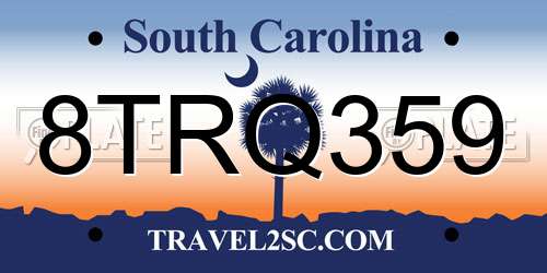 8TRQ359 South Carolina License Plate