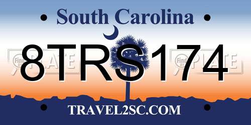 8TRS174 South Carolina License Plate