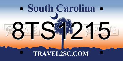 8TS1215 South Carolina License Plate