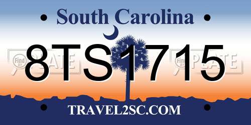 8TS1715 South Carolina License Plate