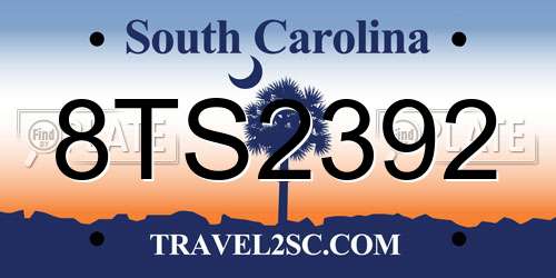8TS2392 South Carolina License Plate