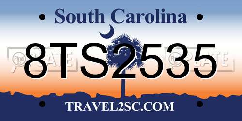 8TS2535 South Carolina License Plate