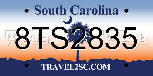 8TS2835 South Carolina License Plate