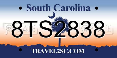 8TS2838 South Carolina License Plate