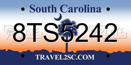 8TS5242 South Carolina License Plate