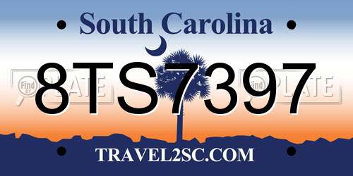 8TS7397 South Carolina License Plate