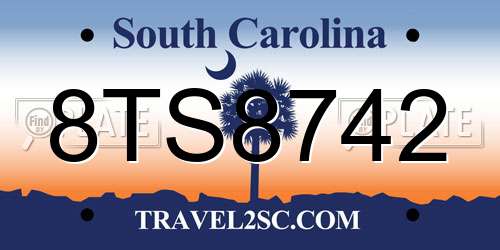 8TS8742 South Carolina License Plate