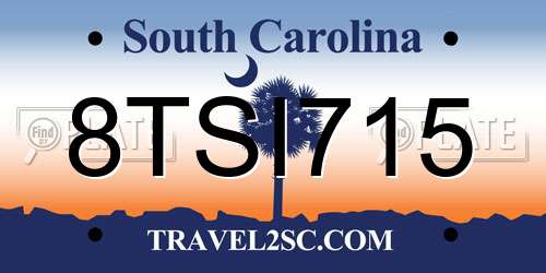 8TSI715 South Carolina License Plate
