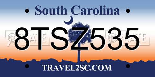 8TSZ535 South Carolina License Plate
