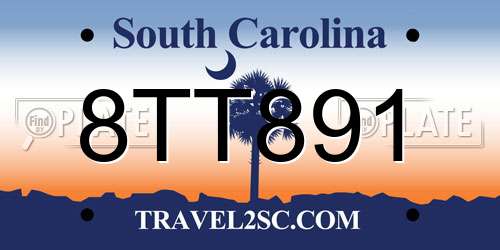 8TT891 South Carolina License Plate