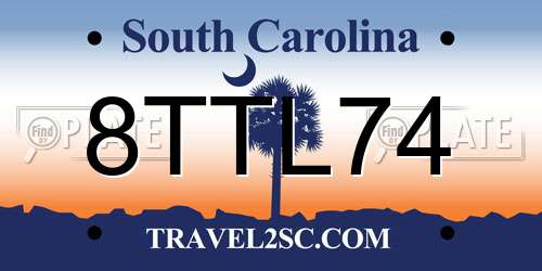 8TTL74 South Carolina License Plate