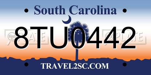 8TU0442 South Carolina License Plate