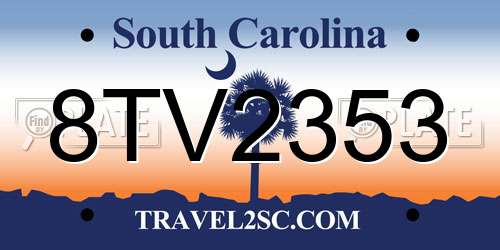 8TV2353 South Carolina License Plate