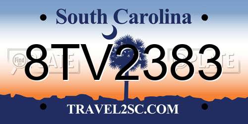 8TV2383 South Carolina License Plate