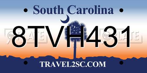 8TVH431 South Carolina License Plate