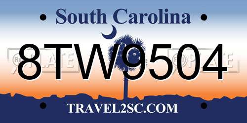 8TW9504 South Carolina License Plate