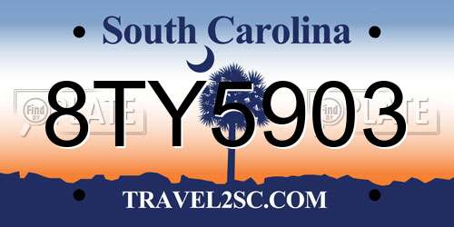 8TY5903 South Carolina License Plate