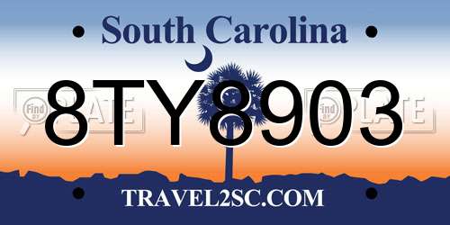 8TY8903 South Carolina License Plate