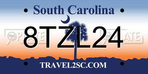 8TZL24 South Carolina License Plate