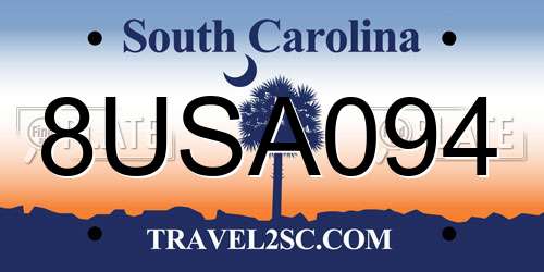 8USA094 South Carolina License Plate