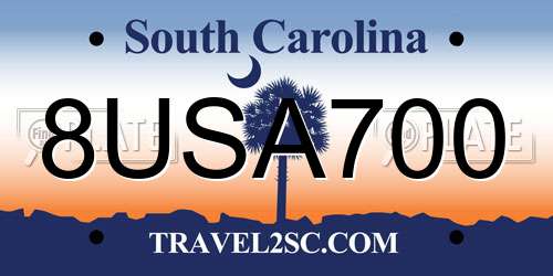 8USA700 South Carolina License Plate