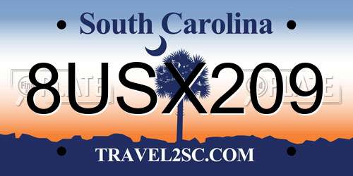 8USX209 South Carolina License Plate
