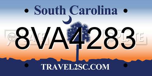 8VA4283 South Carolina License Plate