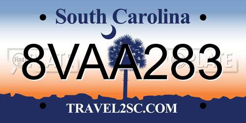 8VAA283 South Carolina License Plate