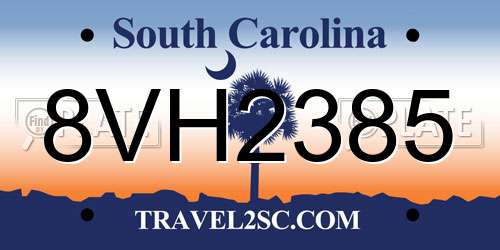 8VH2385 South Carolina License Plate