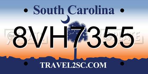 8VH7355 South Carolina License Plate