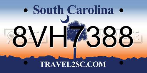 8VH7388 South Carolina License Plate