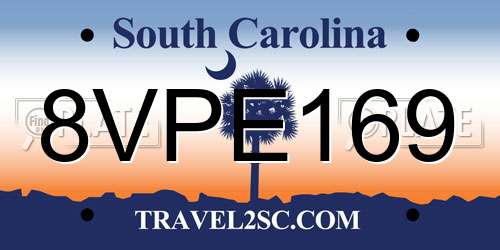 8VPE169 South Carolina License Plate
