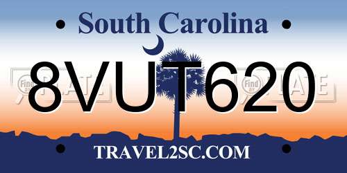 8VUT620 South Carolina License Plate