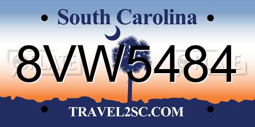 8VW5484 South Carolina License Plate
