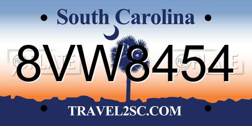 8VW8454 South Carolina License Plate