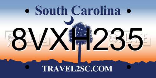 8VXH235 South Carolina License Plate