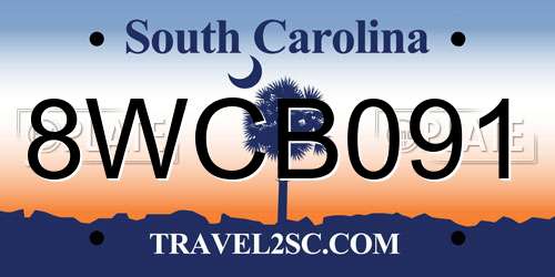 8WCB091 South Carolina License Plate