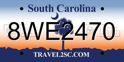 8WE2470 South Carolina License Plate