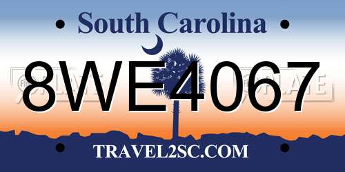 8WE4067 South Carolina License Plate